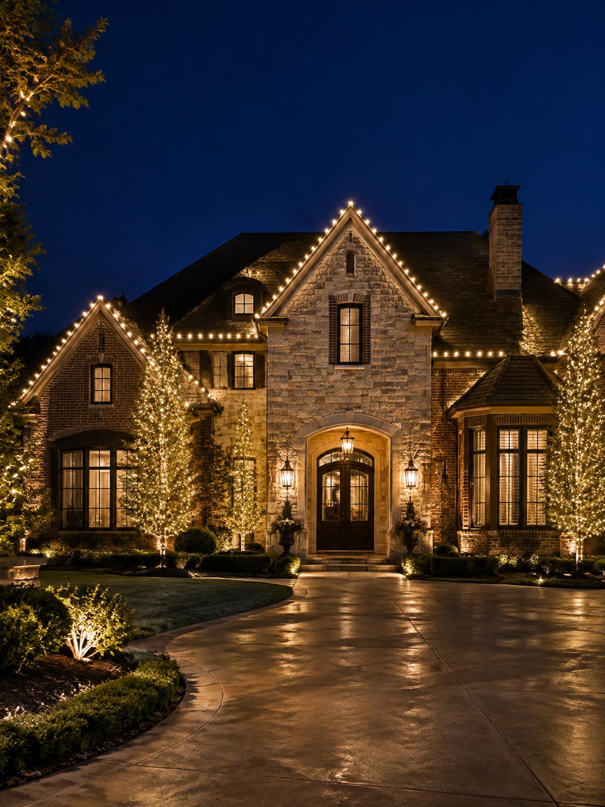 Professional holiday lighting installation